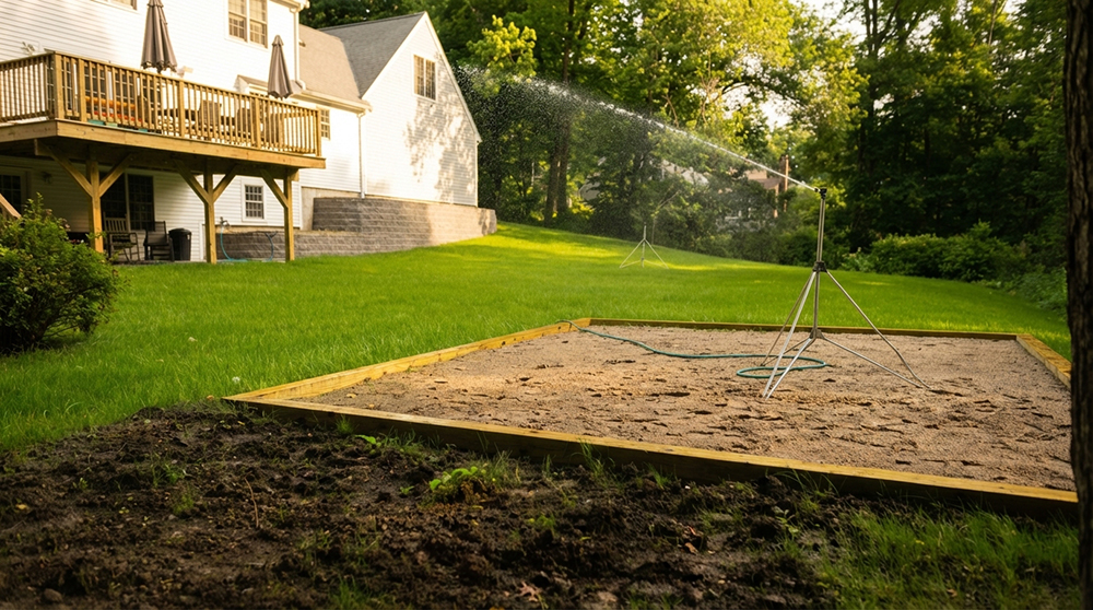 Backyard site work and finish grading for a residential property